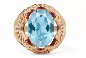 Vintage Ring Unikátny Aquamarine Original Vintage 14K Produkt s Pink Gold Vrc003R